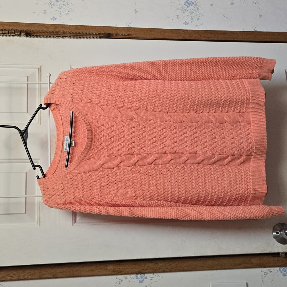 Croft & Barrow Coral Cable Knit Sweater